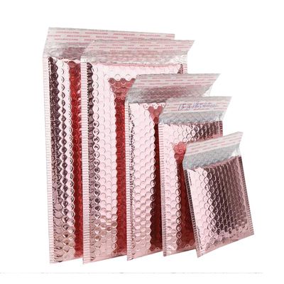 Rose Gold Metallic Bubble Mailers, 10-Pack, 8 Sizes