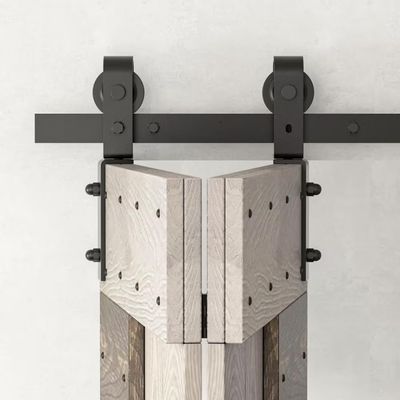 HOCONNIE 6 ft/183 cm Bi-Folding Sliding Barn Door Hardware Track Set for 2 Doors