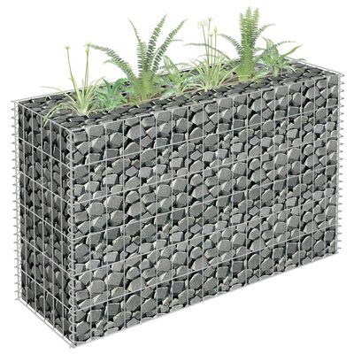 Galvanized Steel Gabion Raised Garden Bed, 90 x 30 x 60 cm