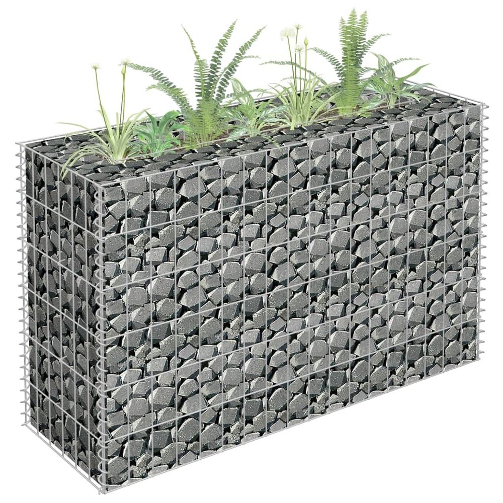 Galvanized Steel Gabion Raised Garden Bed, 90 x 30 x 60 cm