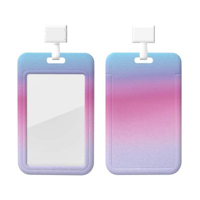 Pastel ID Badge Holder with Lanyard and Retractable Clip