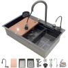 Stainless Steel Single-Bowl Waterfall Kitchen Sink Workstation view 1