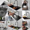 Stainless Steel Single-Bowl Waterfall Kitchen Sink Workstation view 2