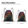 OrcoW Holographic Dreams Printed Drawstring Bag, Waterproof Gym Sackpack, String Bag for Men and Women, Black, S view 4