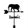 Elephant Stainless Steel Weather Vane for Garden and Yard, Black Retro Design view 1