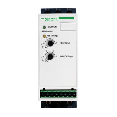HEXEH ATS01N109FT Soft Starter Controller, 3-Phase 4 kW 200–480 V, 1-Phase 1.1 kW 9 A 230 V, with Heatsink