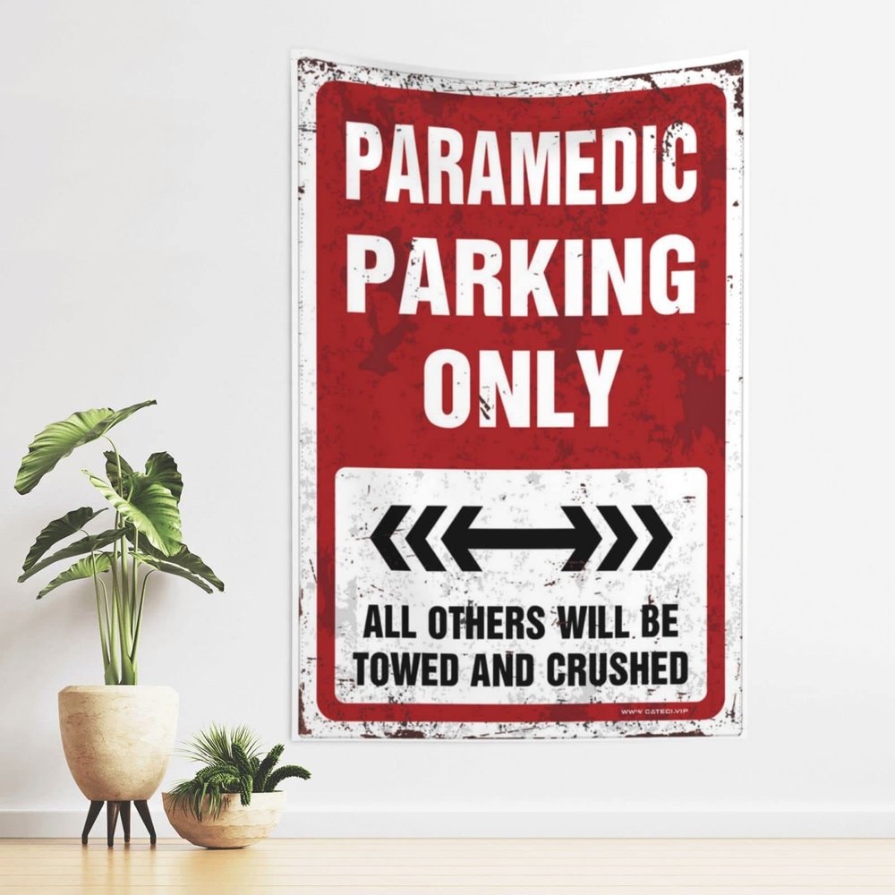 CakJuice Outdoor Bar Decor Tapestry, Sanitary Parking, Room and Funny Patio Decor (100 x 150 cm)