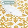 misaya Rectangular Vinyl Tablecloth with Elastic Edge, Gold, 30 x 48 in, for Folding Tables view 3
