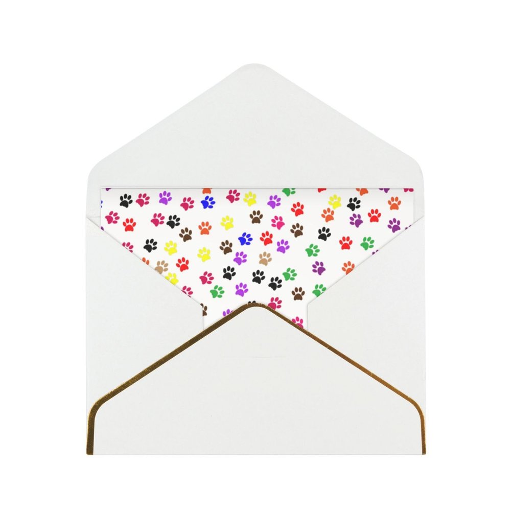 FRESQA Paw Print Greeting Card for Weddings, Friendships and Holidays