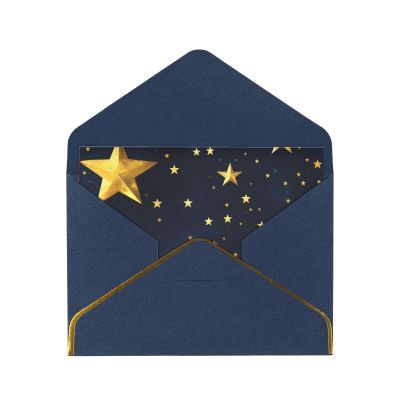 ZISHAK Elegant Festive Greeting Cards with Star Pattern