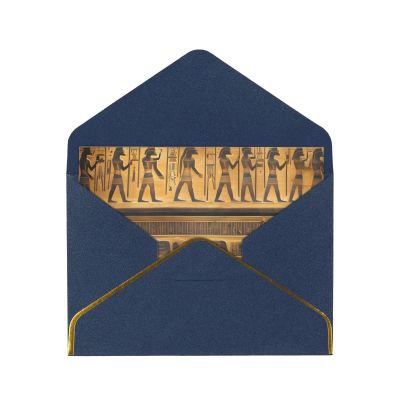 FRESQA Egyptian Hieroglyphs Greeting Card, Ideal for Weddings, Friendship, and Holidays, Premium Pearlescent Paper