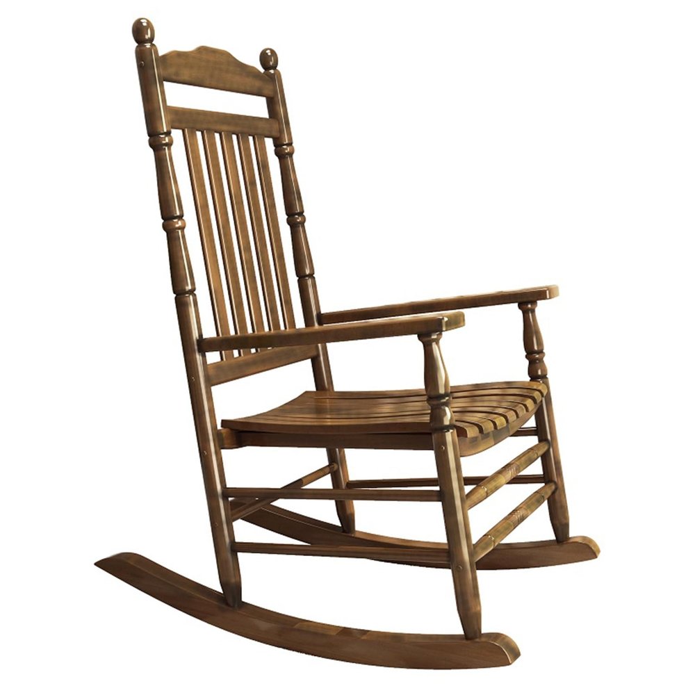 Yclty Rocking Chair with Solid Hardwood Frame, High Backrest, 150 kg Capacity (Brown)