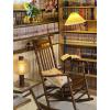Yclty Rocking Chair with Solid Hardwood Frame, High Backrest, 150 kg Capacity (Brown) view 2