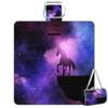 TropicalLife Square Picnic Blanket with Unicorn Galaxy Design, Waterproof and Foldable view 1