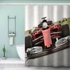 AKATIE Race Car Shower Curtain 180 x 200 cm, Cool Teen Car Design, Anti-Mold, Antibacterial, 3D Waterproof Fabric Curtain with 12 Hooks view 1