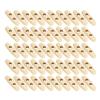 50 Olive-Shaped Wooden Buttons, 30 mm, Beige view 1