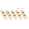 50 Olive-Shaped Wooden Buttons, 30 mm, Beige view 2