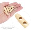 50 Olive-Shaped Wooden Buttons, 30 mm, Beige view 3