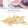 50 Olive-Shaped Wooden Buttons, 30 mm, Beige view 4