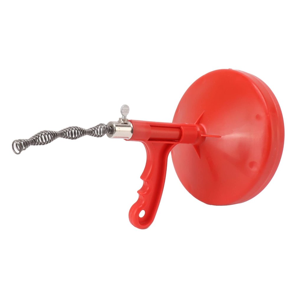 Focket Flexible Drain Snake with Non-Slip ABS Handle, Red