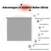 No-Drill Double Roller Blind 120 x 140 cm, Room-Darkening, Cream view 3