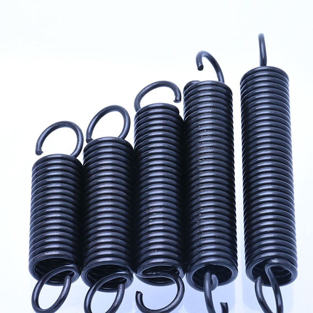 2-Piece Spring Steel Extension Springs with Hooks, 0.8 × 8 × (70–300) mm