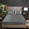 SASIGAYA Silver Gray Satin Fitted Sheet, 180 x 200 cm, for Mattresses up to 25 cm view 3