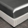 SASIGAYA Silver Gray Satin Fitted Sheet, 180 x 200 cm, for Mattresses up to 25 cm view 4