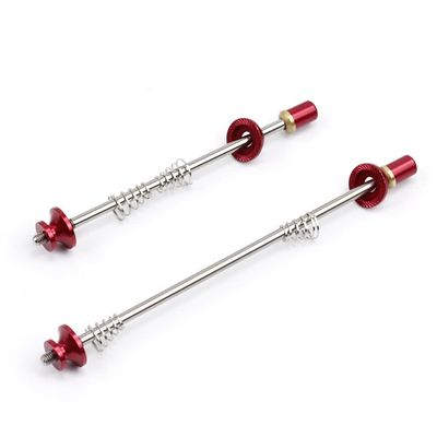 RAAMKA Bicycle Quick-Release Skewers for MTB/Road Bikes, Hex, 100/74/130/135 mm, Red