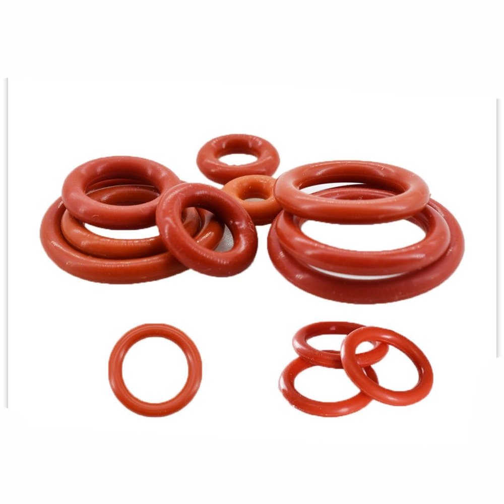 CS 1 mm, CS 2 mm, CS 3.1 mm Washers, Red Silicone O-Ring Gasket, Waterproof, Insulated Rubber Silicone Rings, Food-Grade Seal, 13 mm Outer Diameter, CS 1.5 mm, 10 Pieces