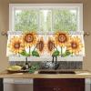 ALAZA Linen Kitchen Tier Curtains, 24 Drops, Sunflower Bouquet, 2 Panels view 2