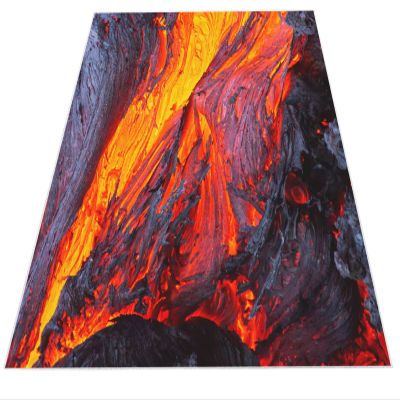 Srigzcaly Volcano Lava Pattern Rug, 120 x 170 cm, Flannel Low-Pile, Washable, Non-Slip