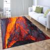 Srigzcaly Volcano Lava Pattern Rug, 120 x 170 cm, Flannel Low-Pile, Washable, Non-Slip view 2