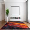 Srigzcaly Volcano Lava Pattern Rug, 120 x 170 cm, Flannel Low-Pile, Washable, Non-Slip view 3