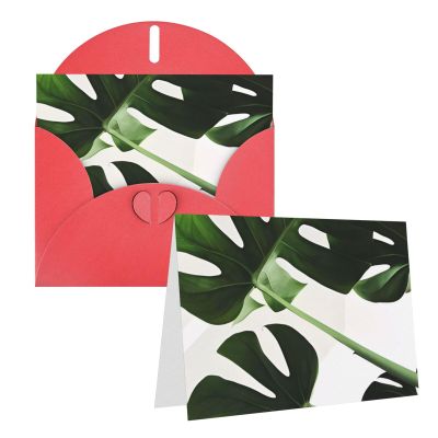 DEHIWI Watercolor Green Leaves Thank-You Cards with Envelopes, 4 x 6 in., for All Occasions, Christmas, Holidays, Birthdays, and Anniversaries