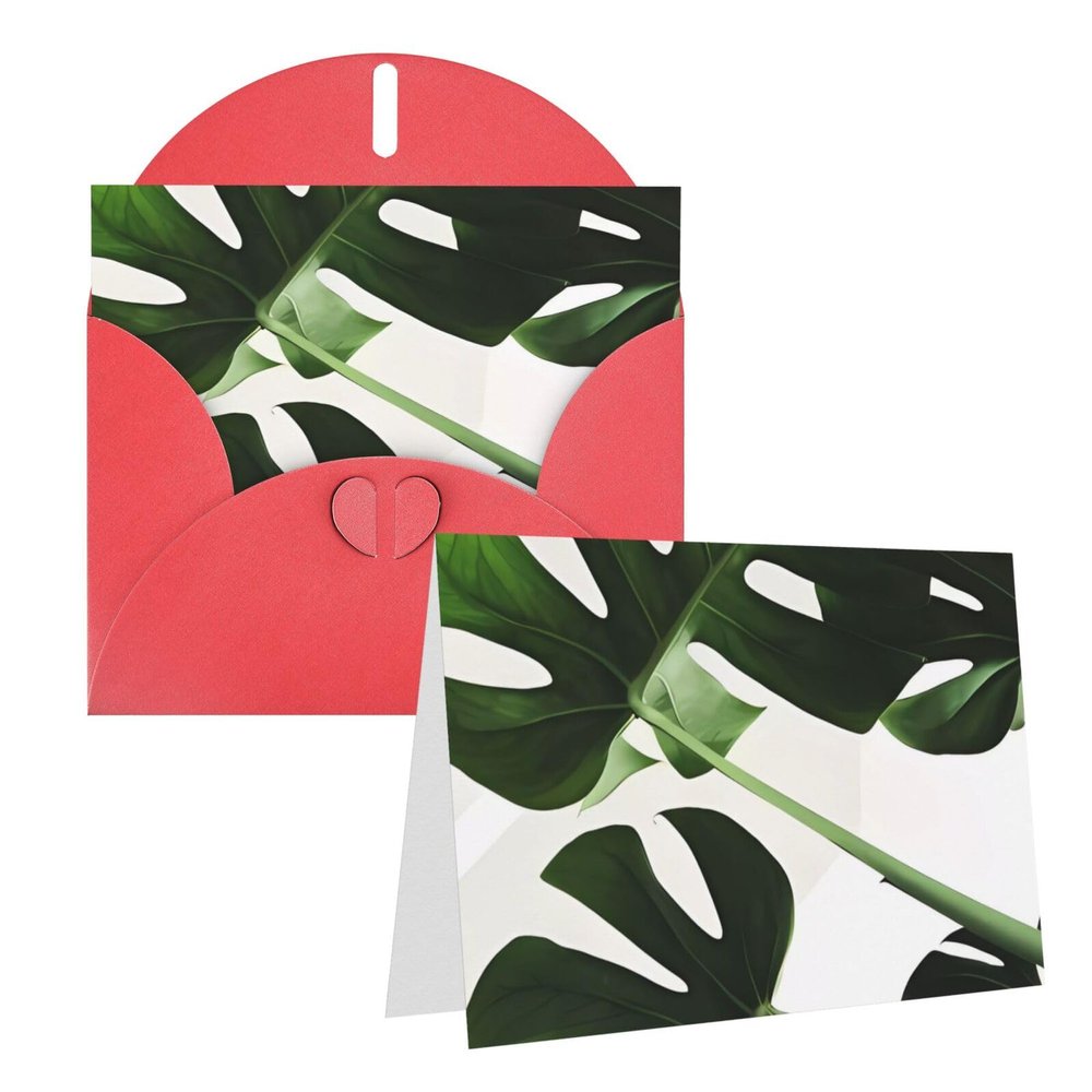 DEHIWI Watercolor Green Leaves Thank-You Cards with Envelopes, 4 x 6 in., for All Occasions, Christmas, Holidays, Birthdays, and Anniversaries