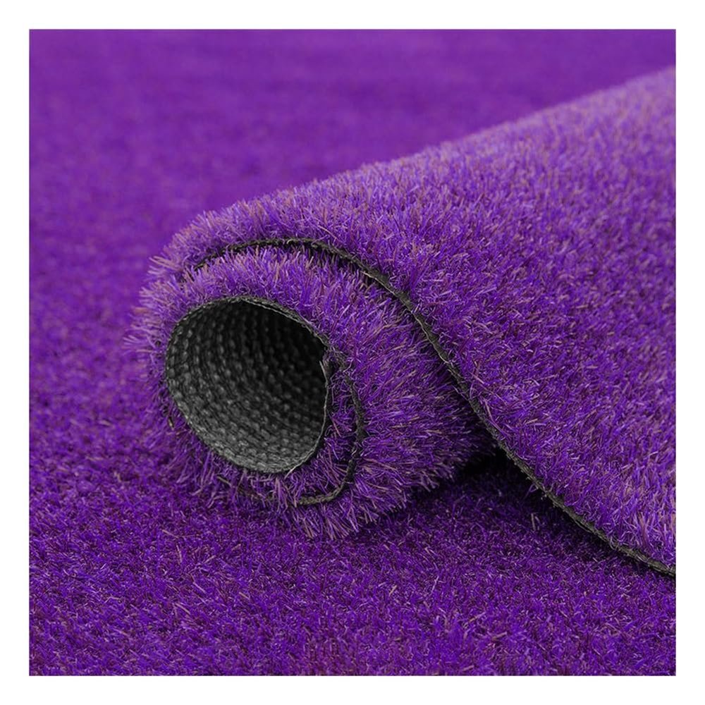 pujindu Artificial Grass, 3.1 cm Thick, High-Density Turf, Purple, 99 x 500 cm
