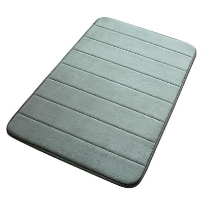 Tuelaly Non-Slip Absorbent Bathroom Floor Mat, Memory Foam, Gray, 40 x 60 cm