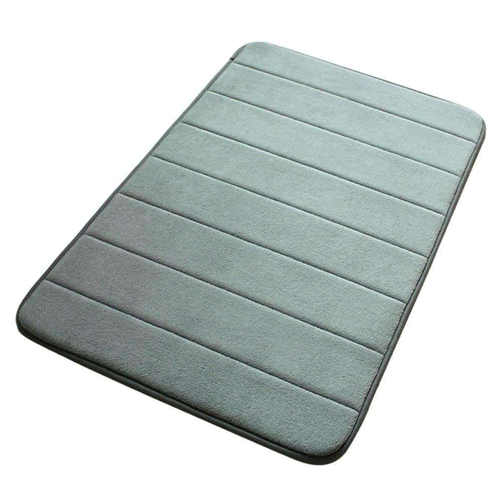 Tuelaly Non-Slip Absorbent Bathroom Floor Mat, Memory Foam, Gray, 40 x 60 cm