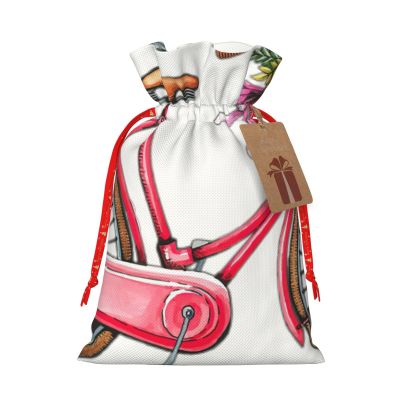 Bicycle Reusable Christmas and Festival Gift Bags, Stylish Fabric Bags