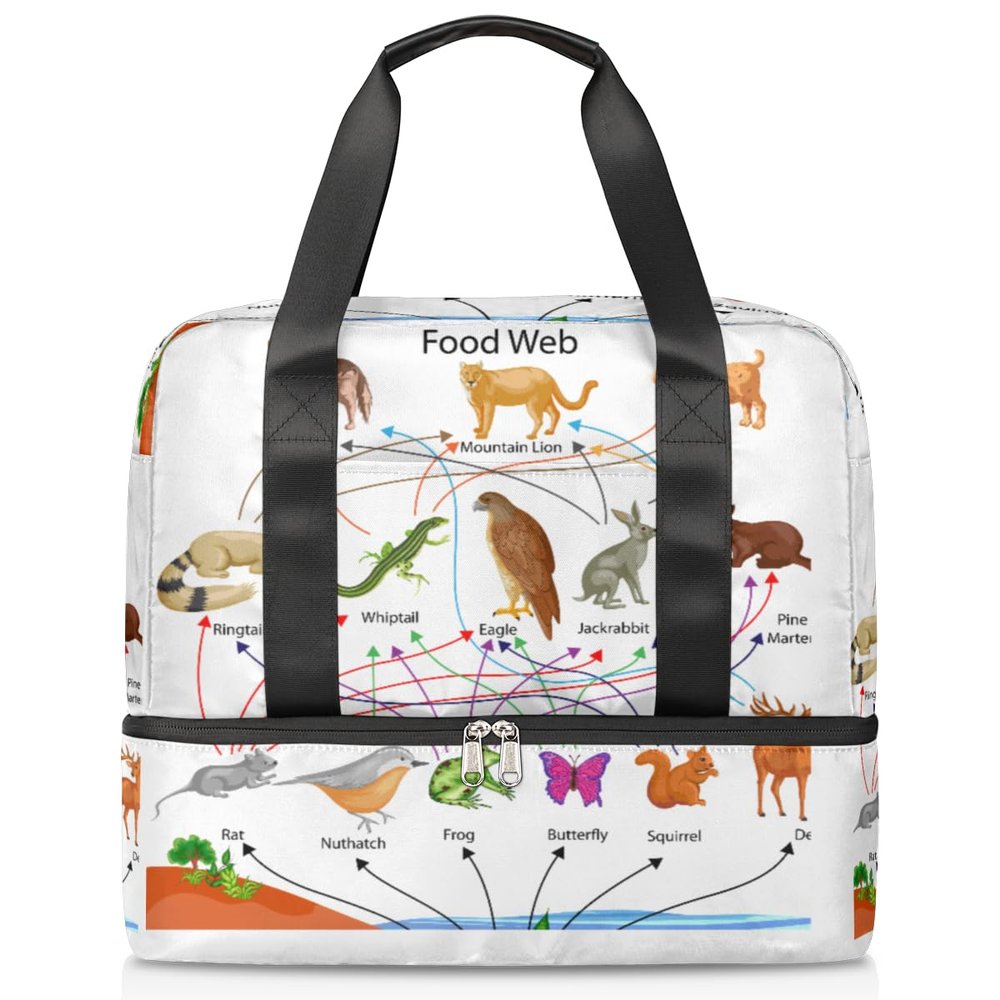 Animal Food Web Diagram 21L Sports Duffle Bag