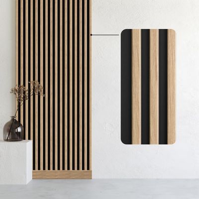 Bildershop-24 6-Piece Dekowa Wall & Ceiling Panel Set, Natural Oak/Black, 252 x 10.7 x 1.5 cm, Wood Look