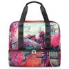Japanese Samurai Painting Sports Duffle Bag, 21L Travel Gym Yoga Tote with Wet/Dry Separation view 1