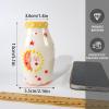 MOUGIGI Unique Ceramic Vase, Cute Boho Decor, Small Cream Vase for Dried Flowers or Single Buds, Sun and Moon Face Design view 3