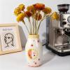 MOUGIGI Unique Ceramic Vase, Cute Boho Decor, Small Cream Vase for Dried Flowers or Single Buds, Sun and Moon Face Design view 4