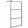 Homgoday Walk-In Shower Screen 100 x 195 cm, Matte Tempered Glass, Black, Model 151878 view 2