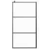 Homgoday Walk-In Shower Screen 100 x 195 cm, Matte Tempered Glass, Black, Model 151878 view 3