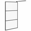 Homgoday Walk-In Shower Screen 100 x 195 cm, Matte Tempered Glass, Black, Model 151878 view 4