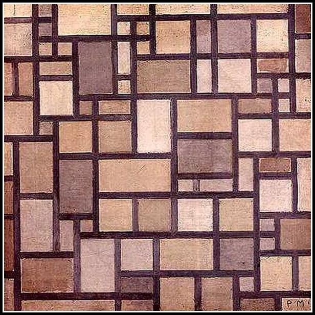 Piet Mondrian 5D Full Round Diamond Painting Kit, 30 x 40 cm