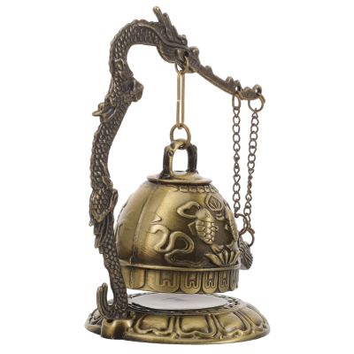 Yardwe Vintage Dragon Bell Ornament, Gold-Tone Alloy